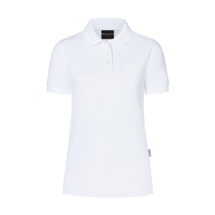 Damen Workwear Poloshirt Modern-Flair, aus nachhaltigem Material weiß