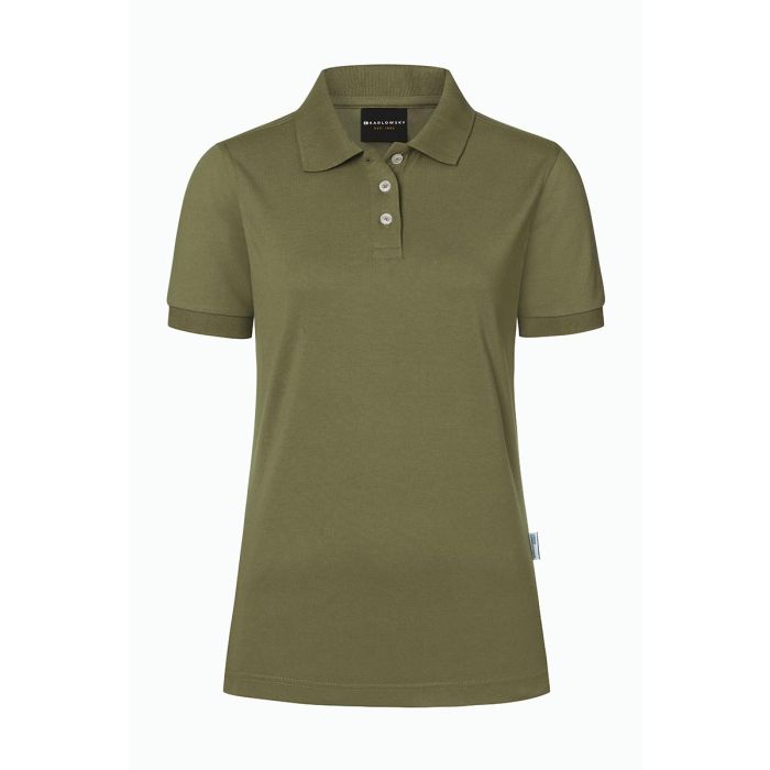 Damen Workwear Poloshirt Modern-Flair, aus nachhaltigem Material moosgrün