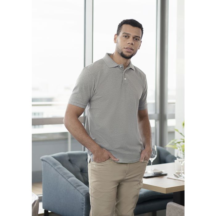 Herren Workwear Poloshirt Modern-Flair, aus nachhaltigem Material platingrau