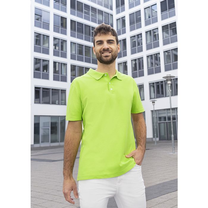 Herren Workwear Poloshirt Modern-Flair, aus nachhaltigem Material kiwi