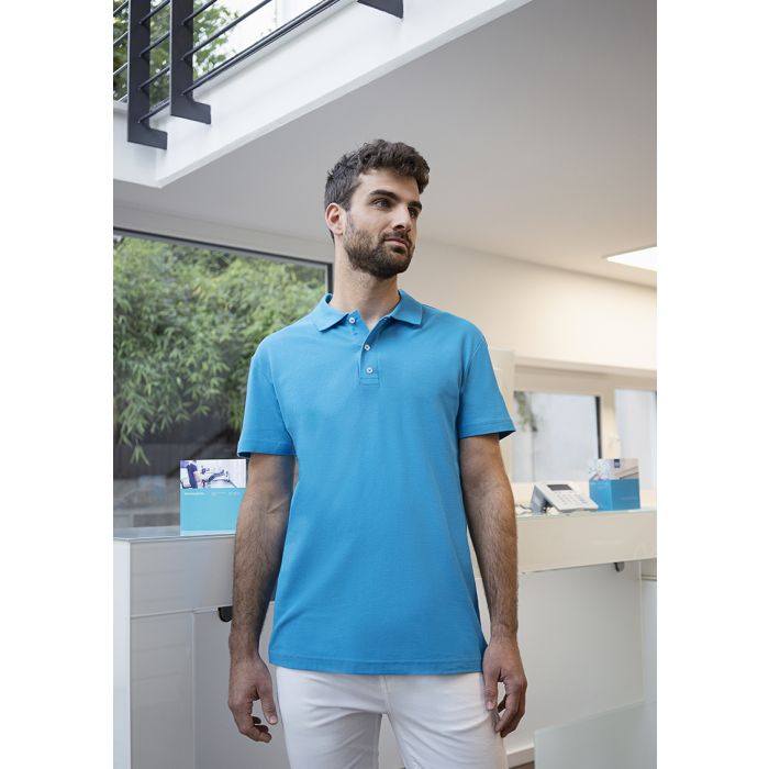 Herren Workwear Poloshirt Modern-Flair, aus nachhaltigem Material pazifikblau