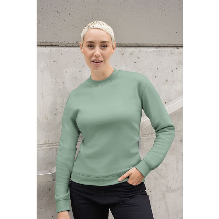 Damen Workwear Sweatshirt Soft-Face, aus nachhaltigem Material pistaziengrün