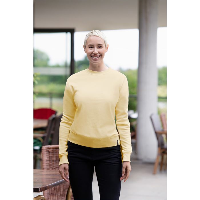 Damen Workwear Sweatshirt Soft-Face, aus nachhaltigem Material pastellgelb