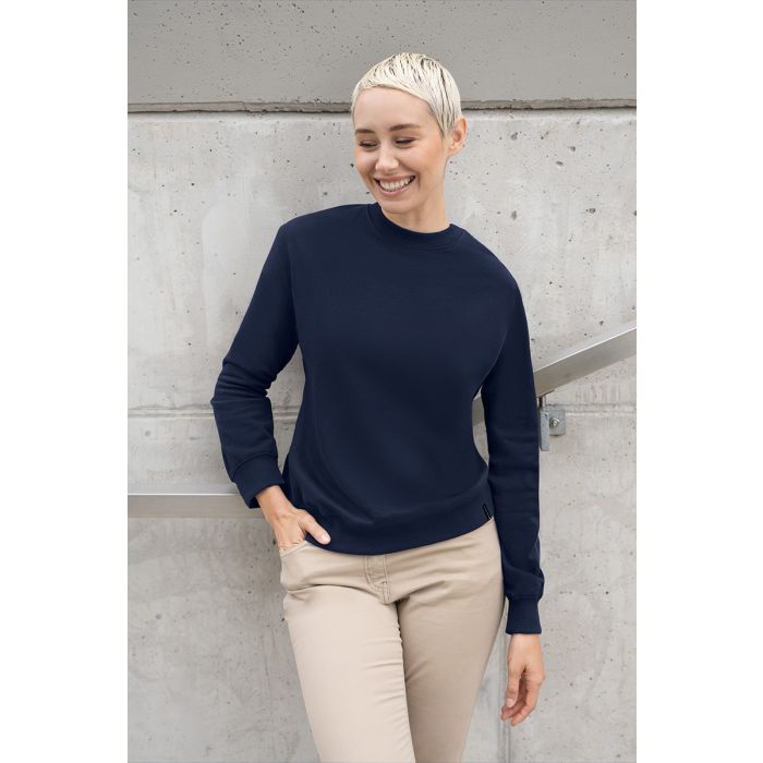 Damen Workwear Sweatshirt Soft-Face, aus nachhaltigem Material marine