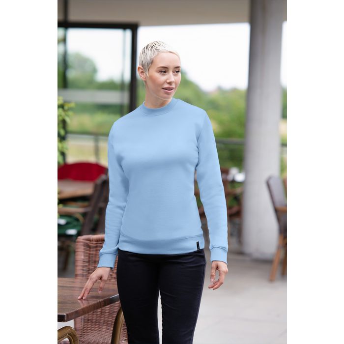 Damen Workwear Sweatshirt Soft-Face, aus nachhaltigem Material eisblau