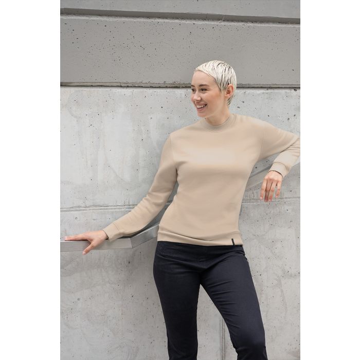 Damen Workwear Sweatshirt Soft-Face, aus nachhaltigem Material sand