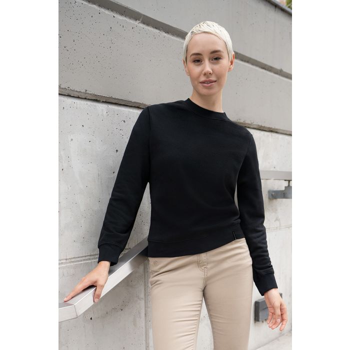 Damen Workwear Sweatshirt Soft-Face, aus nachhaltigem Material schwarz