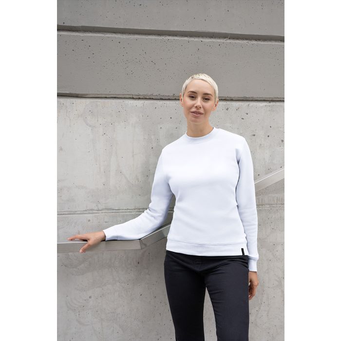 Damen Workwear Sweatshirt Soft-Face, aus nachhaltigem Material weiß