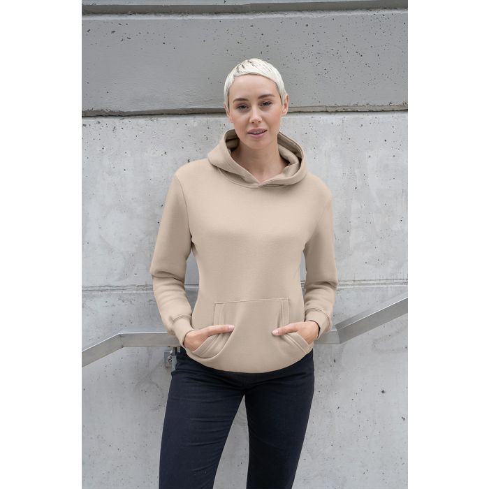 Damen Workwear Sweat Hoodie Soft-Face, aus nachhaltigem Material sand