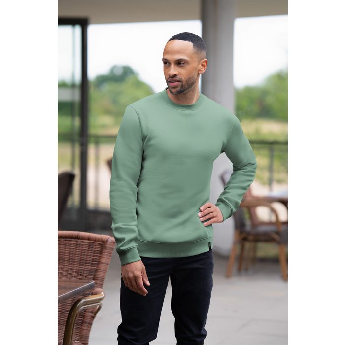 Herren Workwear Sweatshirt Soft-Face, aus nachhaltigem Material pistaziengrün