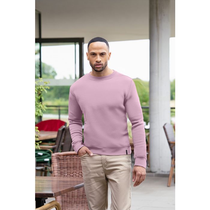 Herren Workwear Sweatshirt Soft-Face, aus nachhaltigem Material dunkelrosa