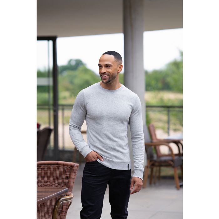 Herren Workwear Sweatshirt Soft-Face, aus nachhaltigem Material platingrau meliert