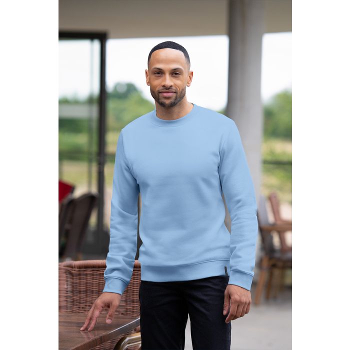 Herren Workwear Sweatshirt Soft-Face, aus nachhaltigem Material eisblau