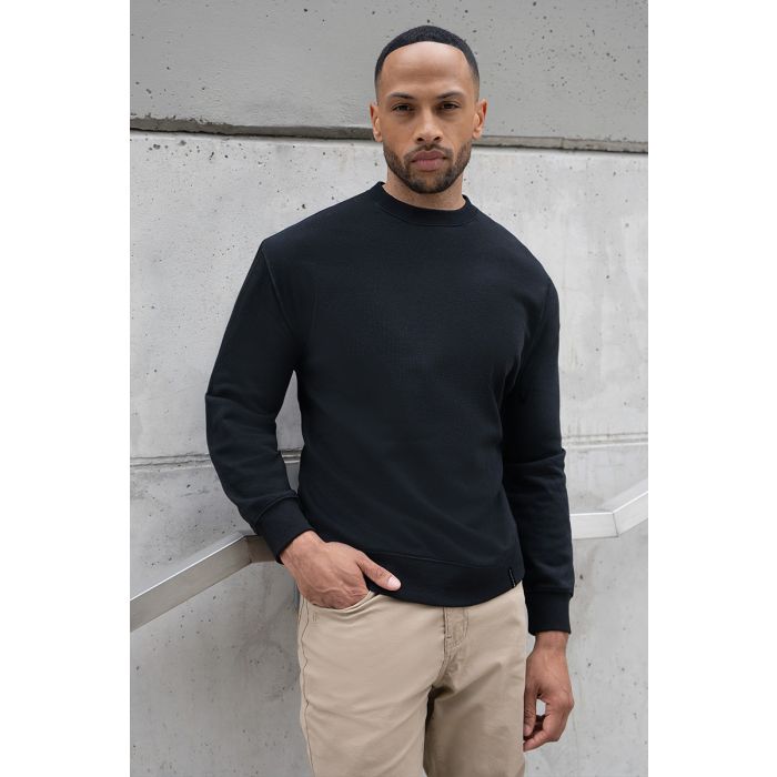 Herren Workwear Sweatshirt Soft-Face, aus nachhaltigem Material schwarz
