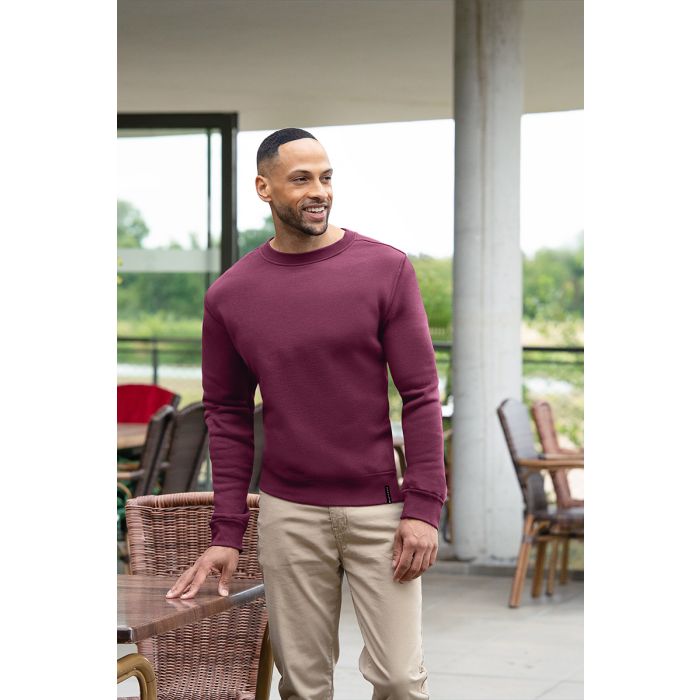 Herren Workwear Sweatshirt Soft-Face, aus nachhaltigem Material aubergine