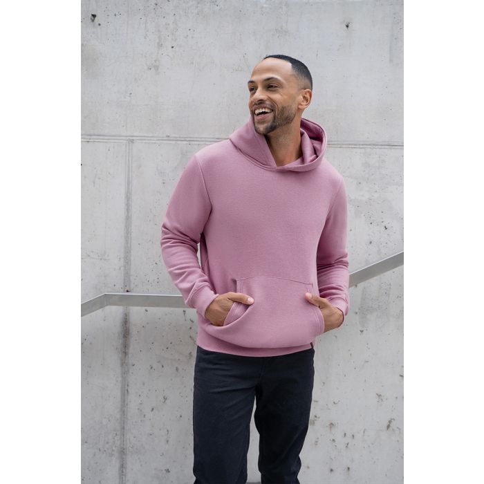 Herren Workwear Sweat Hoodie Soft-Face, aus nachhaltigem Material dunkelrosa
