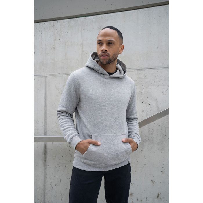 Herren Workwear Sweat Hoodie Soft-Face, aus nachhaltigem Material platingrau meliert