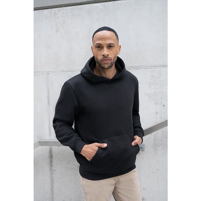 Herren Workwear Sweat Hoodie Soft-Face, aus nachhaltigem Material schwarz