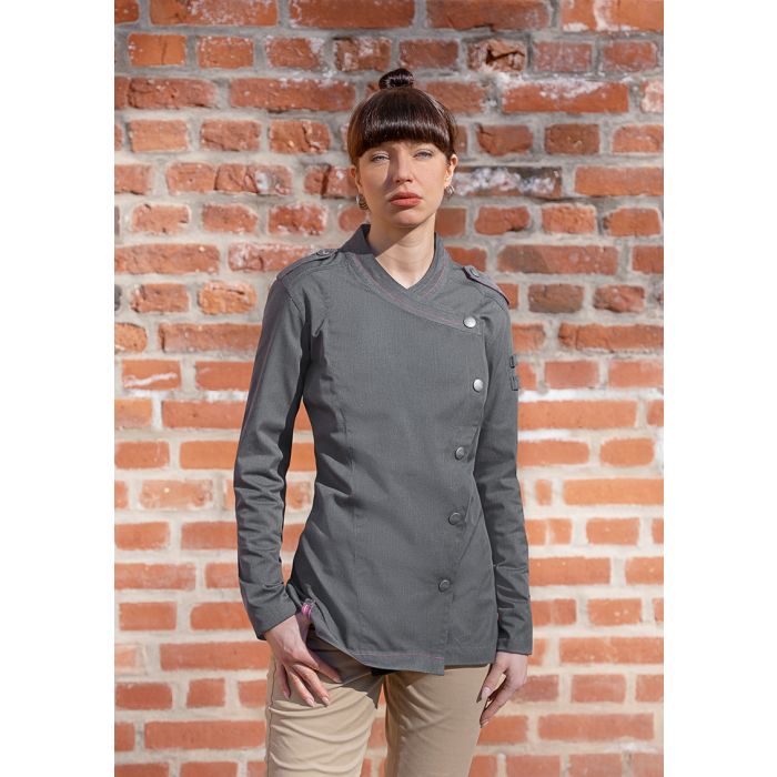Langarm Damenkochjacke Denim-Style ROCK CHEF®-Stage2 vintage black