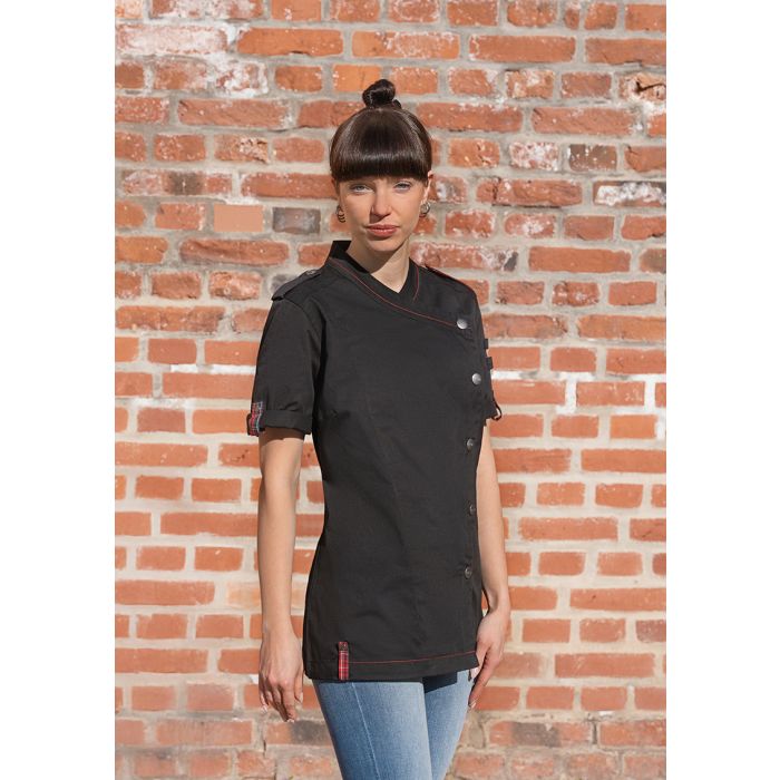 Kurzarm Damenkochjacke ROCK CHEF®-Stage2 schwarz