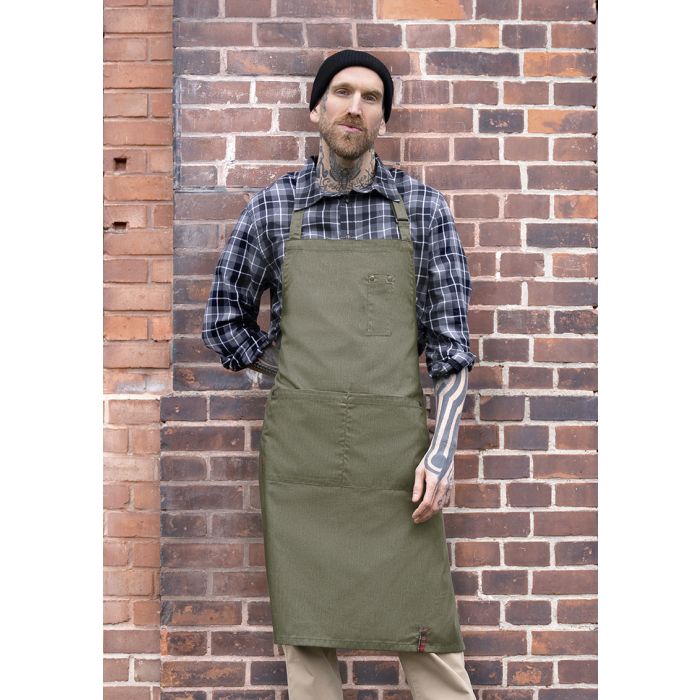 Latzschürze Denim-Style ROCK CHEF®-Stage2 vintage moss green