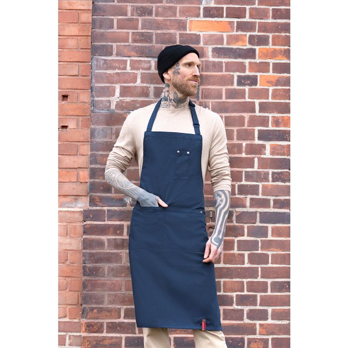 Latzschürze ROCK CHEF®-Stage2, aus nachhaltigem Material stahlblau