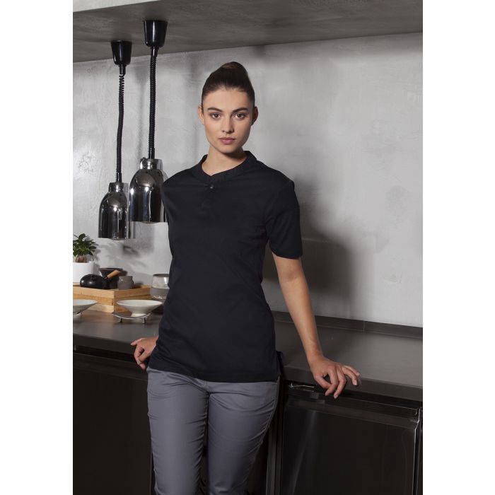 Kurzarm Damen-Arbeitsshirt Performance schwarz