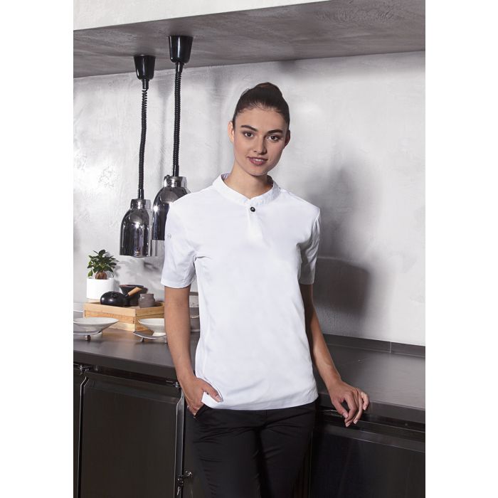 Kurzarm Damen-Arbeitsshirt Performance weiß