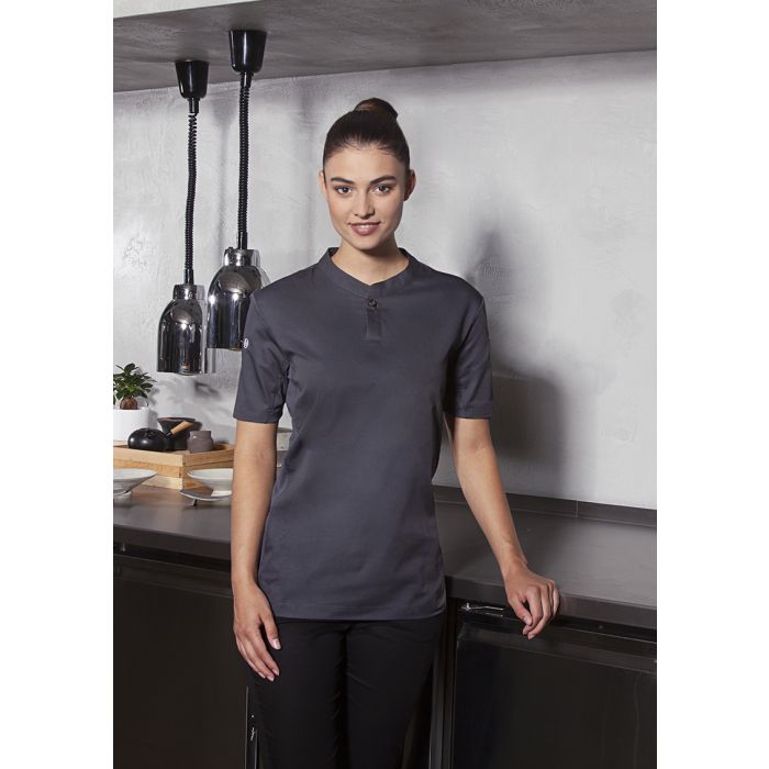 Kurzarm Damen-Arbeitsshirt Performance anthrazit