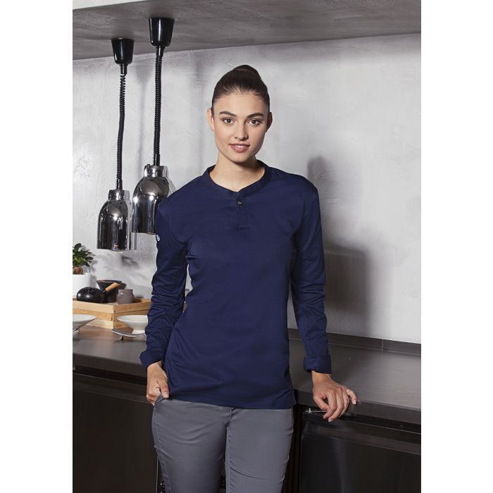 Langarm Damen-Arbeitsshirt Performance marine