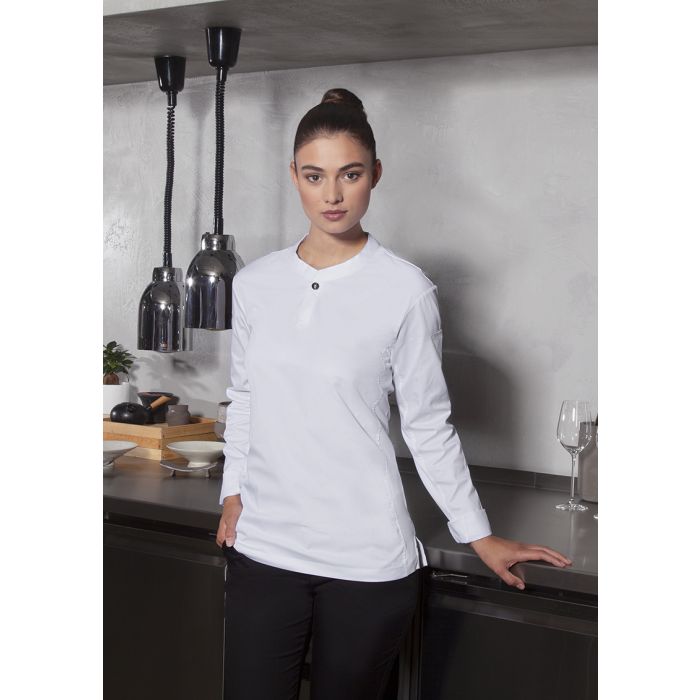 Langarm Damen-Arbeitsshirt Performance weiß