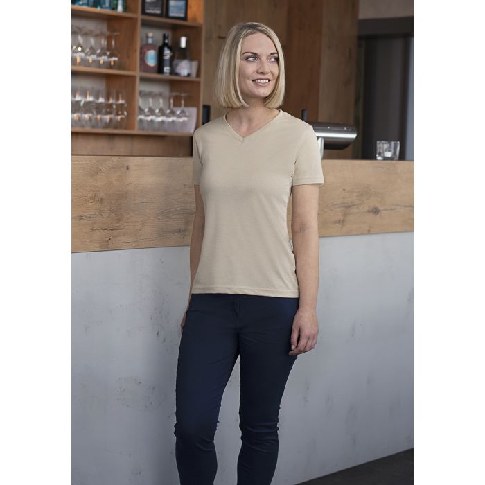 Damen Workwear T-Shirt Casual-Flair, aus nachhaltigem Material sand