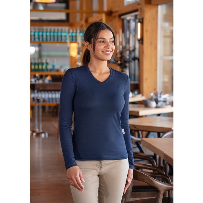 Langarm Damen Workwear Shirt Casual-Flair marine