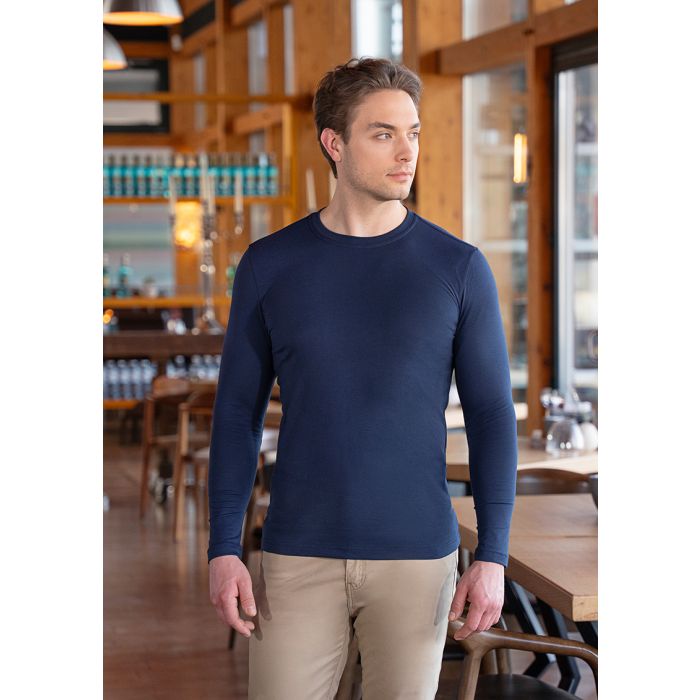 Langarm Herren Workwear Shirt Casual-Flair marine