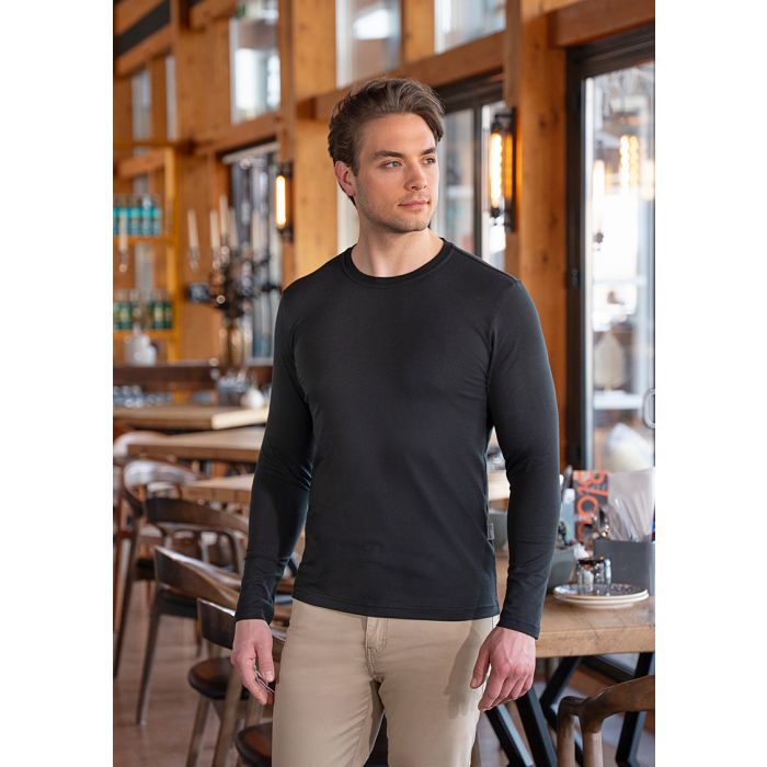 Langarm Herren Workwear Shirt Casual-Flair schwarz