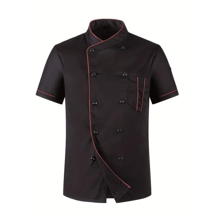 Kochjacke Kurzarm schwarz