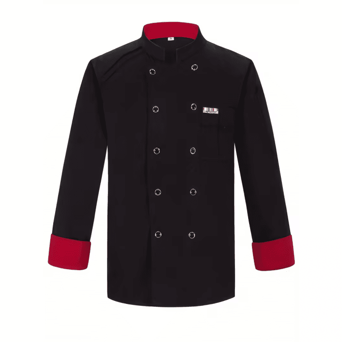 Kochjacke Langarm schwarz