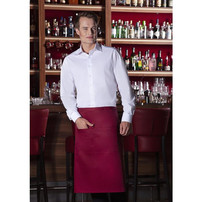 Bistroschürze Basic mit Tasche bordeaux