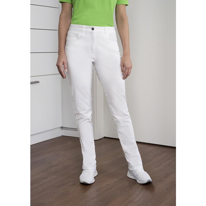 Damen 5-Pocket-Hose Classic-Stretch weiß