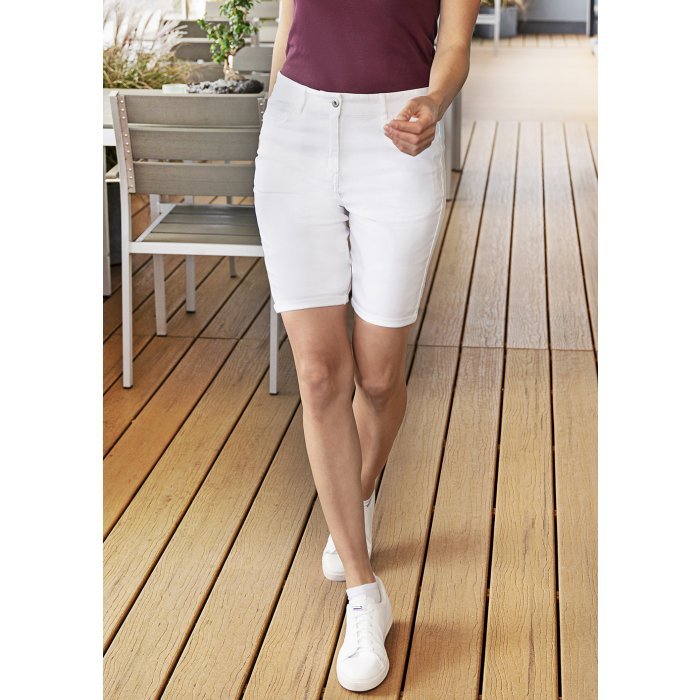 Damen 5-Pocket-Shorts Classic-Stretch weiß