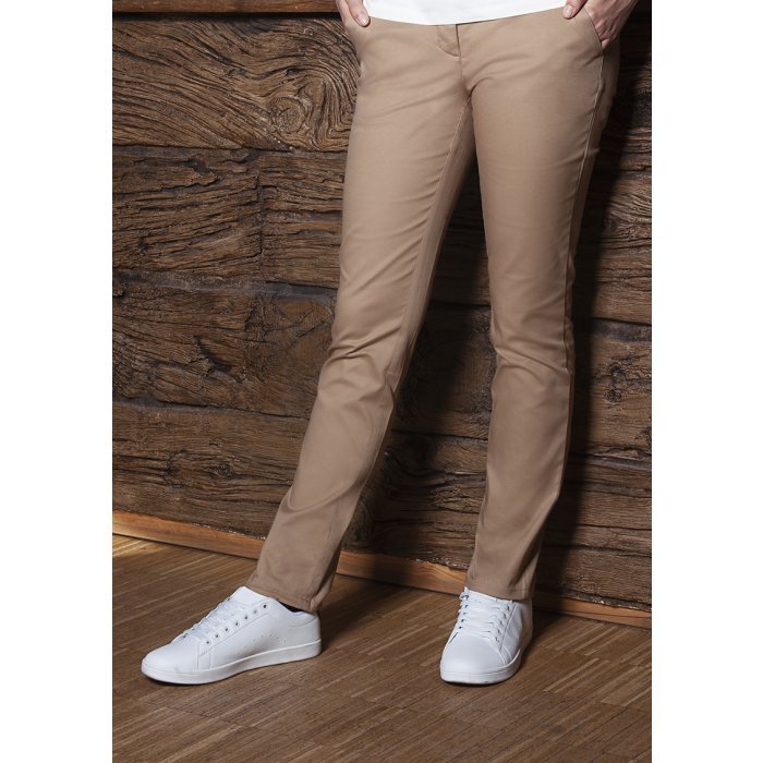 Damen Chinohose Modern-Stretch sahara