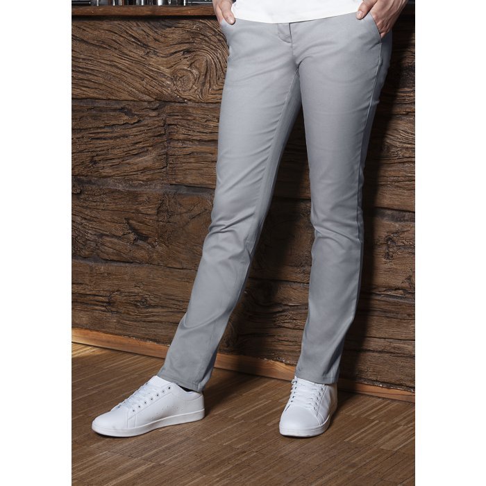 Damen Chinohose Modern-Stretch stahlgrau
