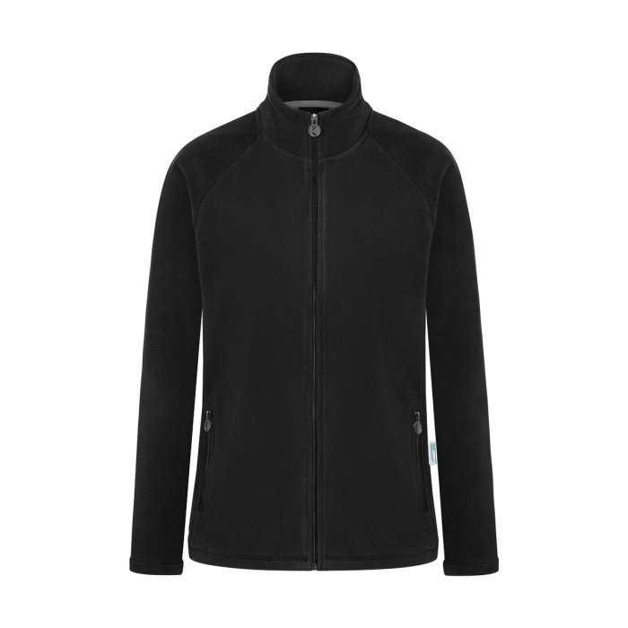 Damen Workwear Fleecejacke Warm-Up, aus nachhaltigem Material schwarz