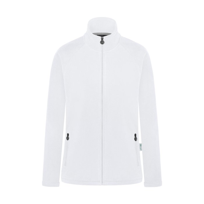Damen Workwear Fleecejacke Warm-Up, aus nachhaltigem Material weiß