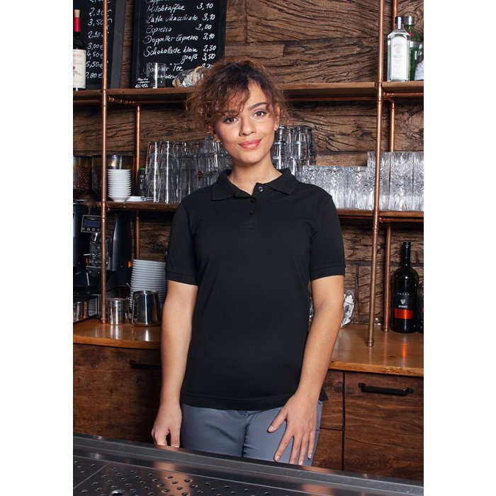 Damen Workwear Poloshirt Basic schwarz
