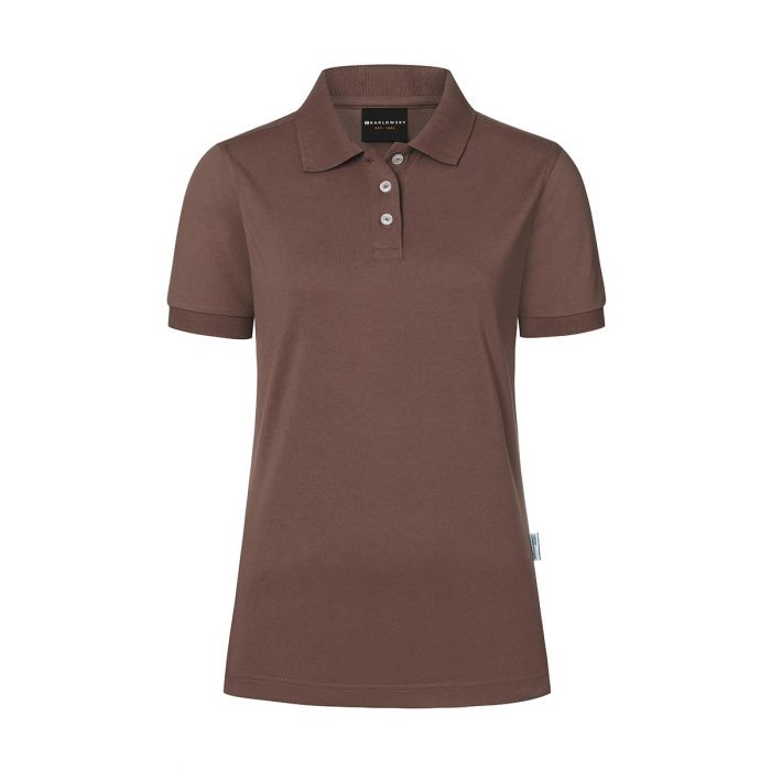 Damen Workwear Poloshirt Modern-Flair, aus nachhaltigem Material hellbraun