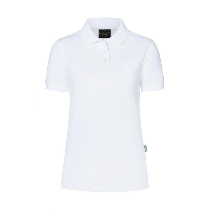 Damen Workwear Poloshirt Modern-Flair, aus nachhaltigem Material weiß