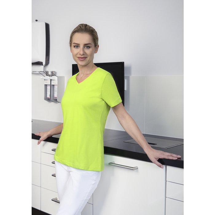 Damen Workwear T-Shirt Casual-Flair, aus nachhaltigem Material kiwi
