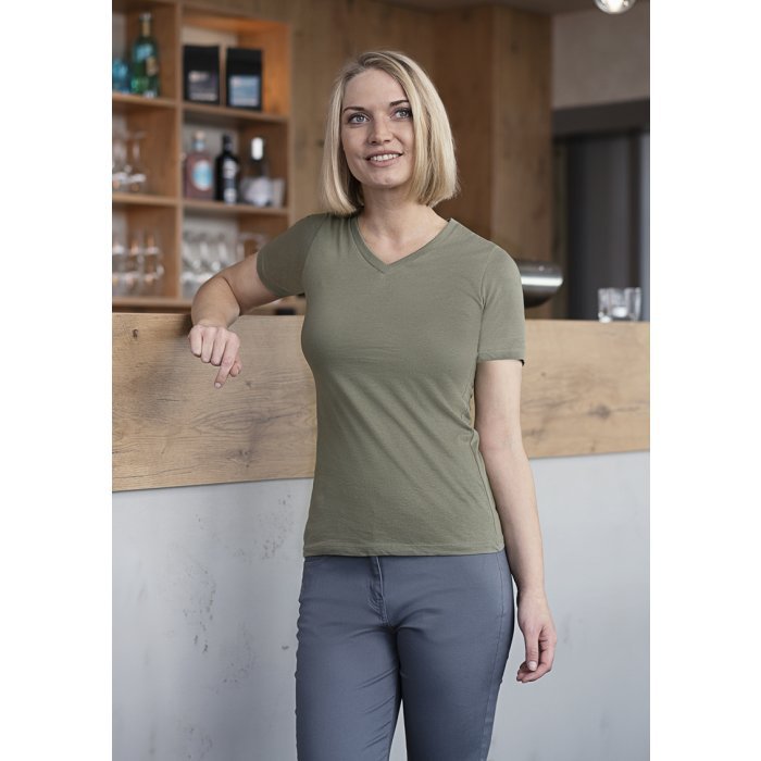 Damen Workwear T-Shirt Casual-Flair, aus nachhaltigem Material salbei