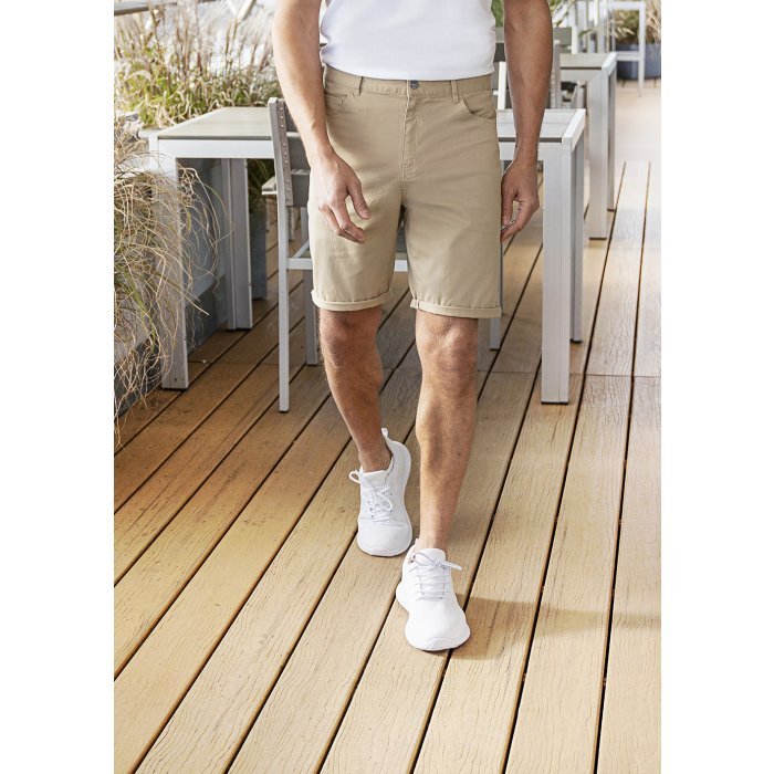 Herren 5-Pocket-Shorts Classic-Stretch kieselbeige